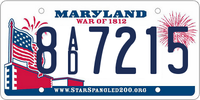 MD license plate 8AD7215