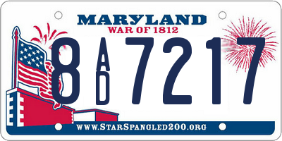 MD license plate 8AD7217