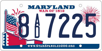 MD license plate 8AD7225