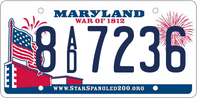 MD license plate 8AD7236