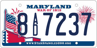 MD license plate 8AD7237