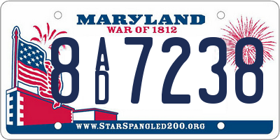 MD license plate 8AD7238