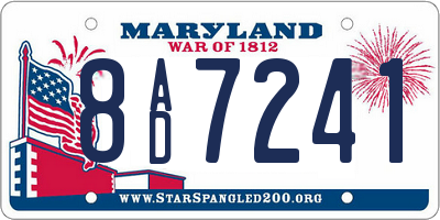 MD license plate 8AD7241