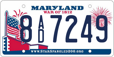 MD license plate 8AD7249