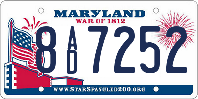 MD license plate 8AD7252