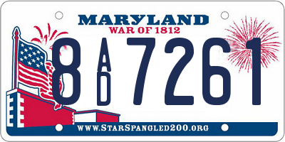 MD license plate 8AD7261