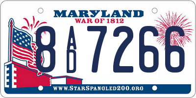MD license plate 8AD7266