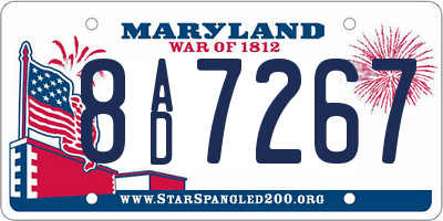 MD license plate 8AD7267