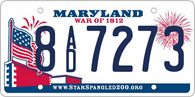 MD license plate 8AD7273
