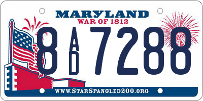 MD license plate 8AD7288