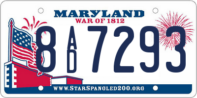MD license plate 8AD7293
