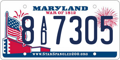 MD license plate 8AD7305