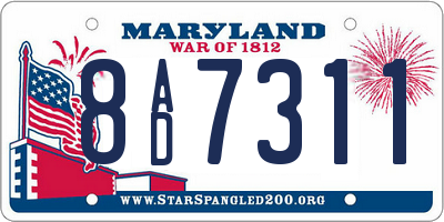 MD license plate 8AD7311