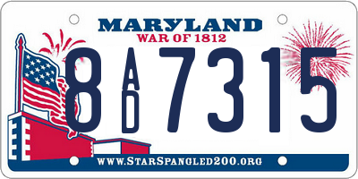 MD license plate 8AD7315