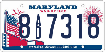 MD license plate 8AD7318