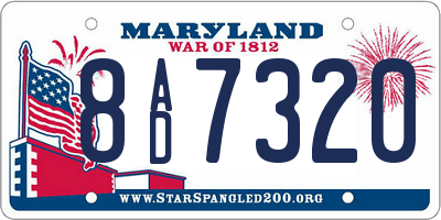 MD license plate 8AD7320