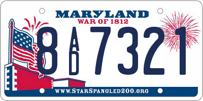 MD license plate 8AD7321