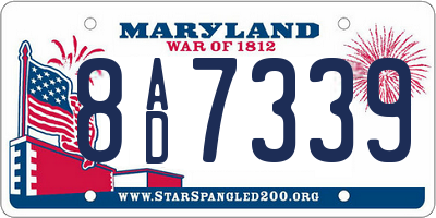 MD license plate 8AD7339
