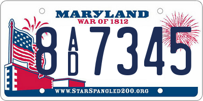 MD license plate 8AD7345