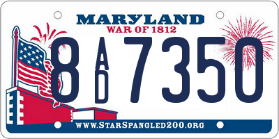 MD license plate 8AD7350