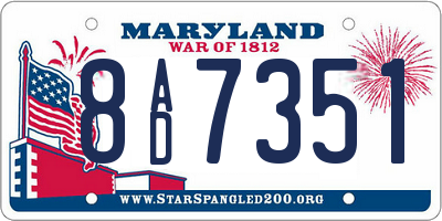 MD license plate 8AD7351