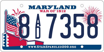 MD license plate 8AD7358