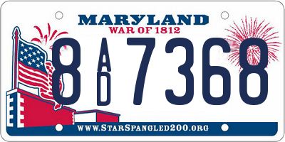 MD license plate 8AD7368