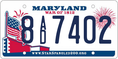 MD license plate 8AD7402
