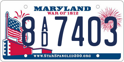 MD license plate 8AD7403