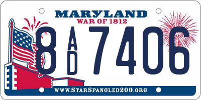 MD license plate 8AD7406
