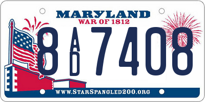 MD license plate 8AD7408
