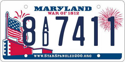 MD license plate 8AD7411