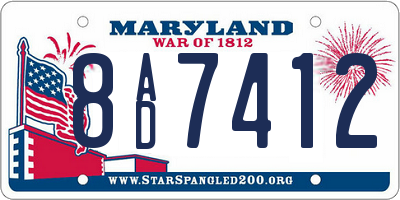 MD license plate 8AD7412