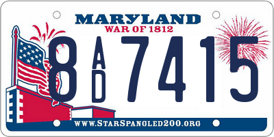 MD license plate 8AD7415