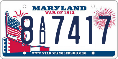 MD license plate 8AD7417