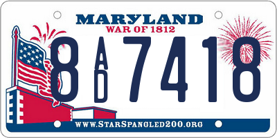 MD license plate 8AD7418