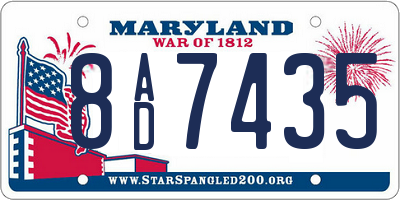MD license plate 8AD7435