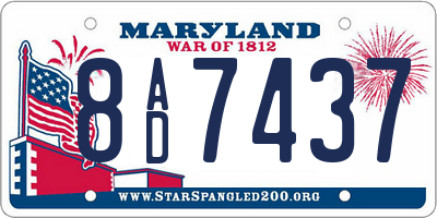 MD license plate 8AD7437