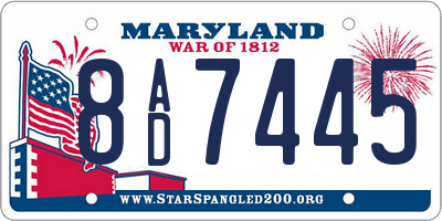 MD license plate 8AD7445