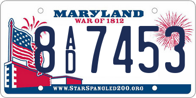 MD license plate 8AD7453
