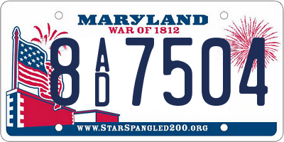 MD license plate 8AD7504