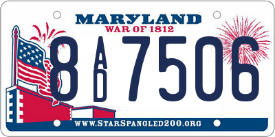 MD license plate 8AD7506