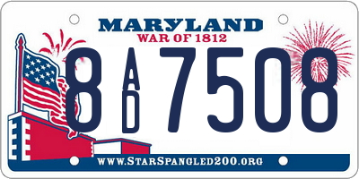 MD license plate 8AD7508