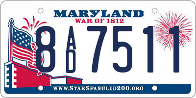 MD license plate 8AD7511