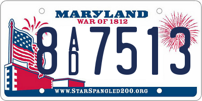 MD license plate 8AD7513