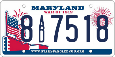MD license plate 8AD7518