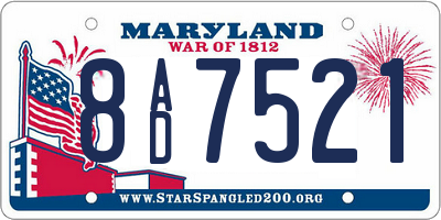 MD license plate 8AD7521