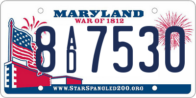 MD license plate 8AD7530