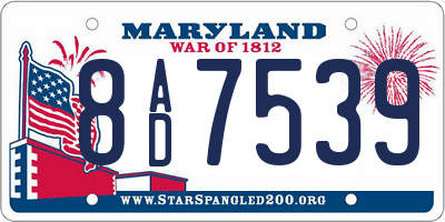 MD license plate 8AD7539