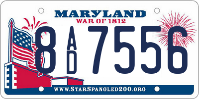 MD license plate 8AD7556